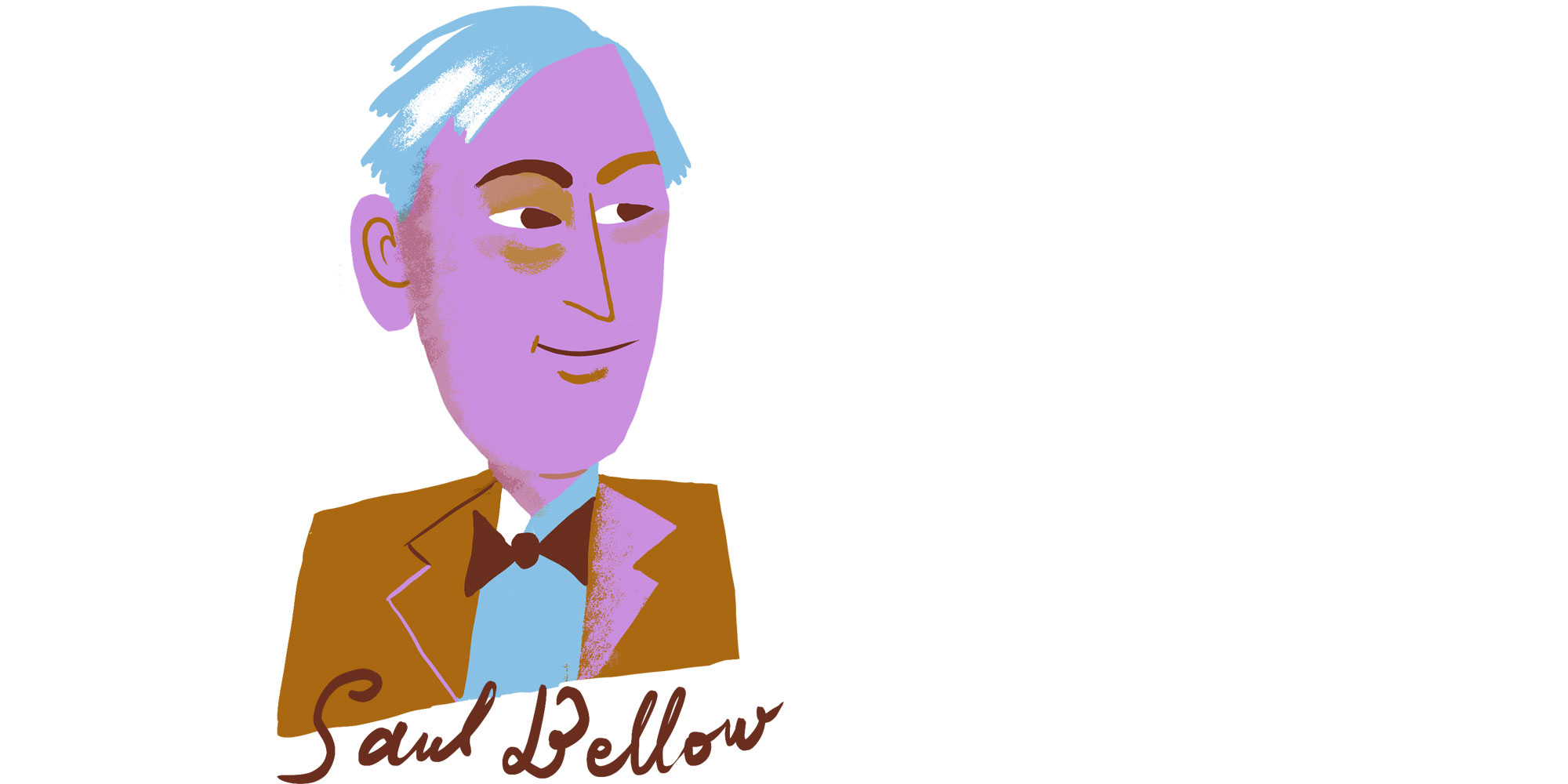 Illustration föreställande Saul Bellow