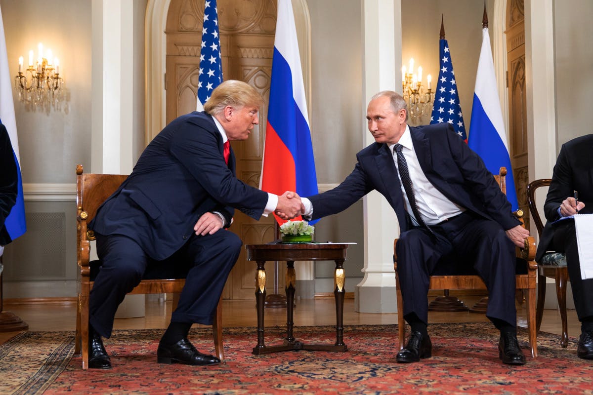 Donald Trump och Vladimir Putin 2018.